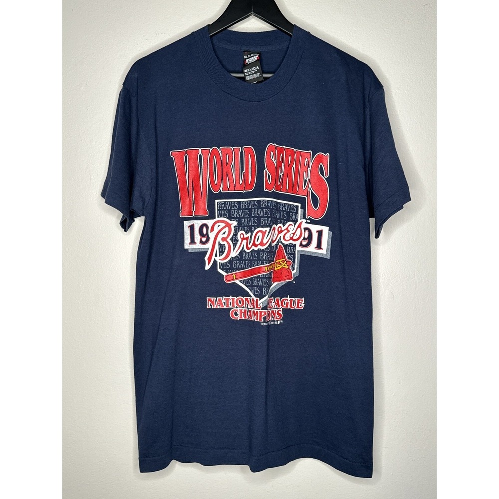 Vintage 1991 Atlanta Braves World Series MLB T Shirt Screen Stars USA XL